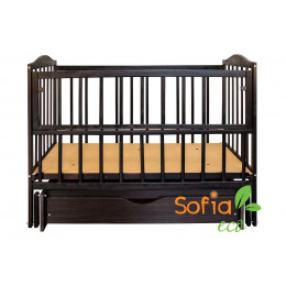 Кроватка Sofia Eco Color S-5 Венге (120*60, 3 ур-ня, откидн. бок., маятник, ящик)